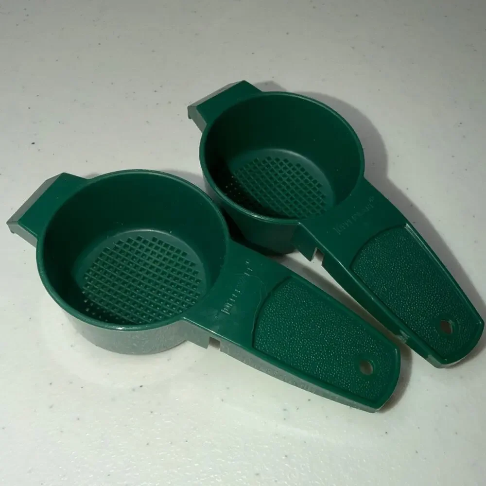 Tupperware Vintage Metallic Green Mini Sifter Strainer Gadget 90s